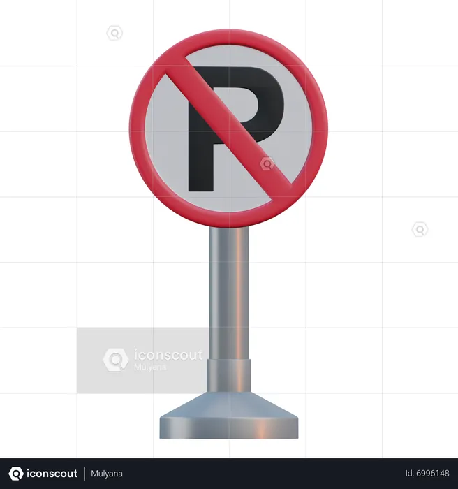 No Parking Sign  3D Icon