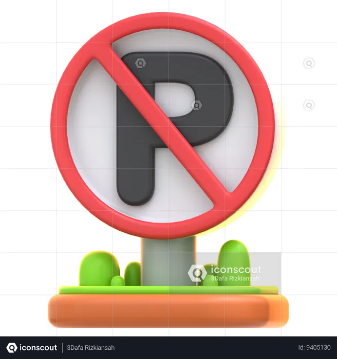 No Parking Sign  3D Icon