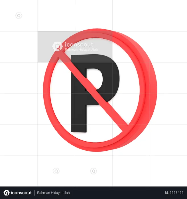 No Parking Sign  3D Icon