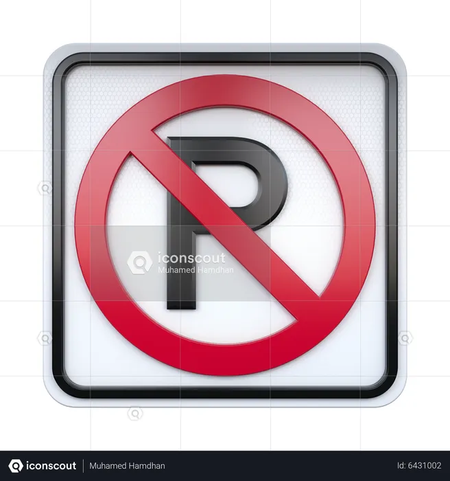 No Parking Sign  3D Icon