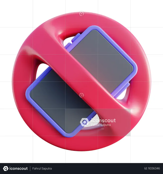 No Phone Sign  3D Icon