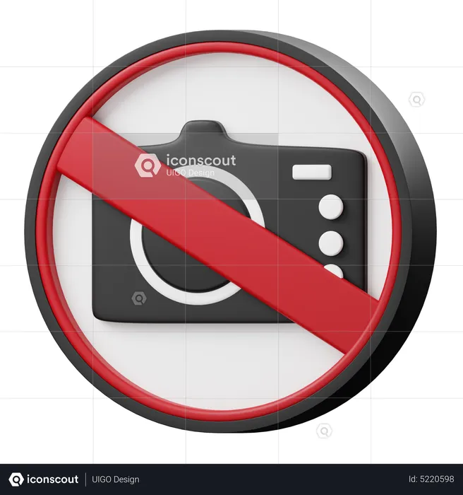 No Photography Sign  3D Icon