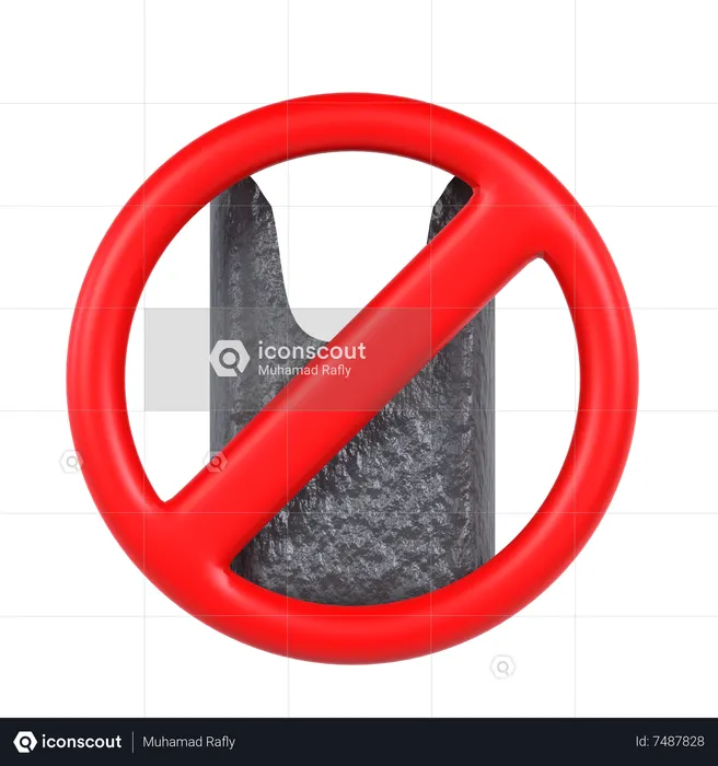 No Plastic Bag  3D Icon