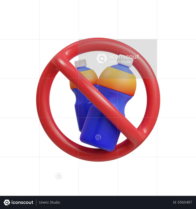 No Plastic Bottle  3D Icon