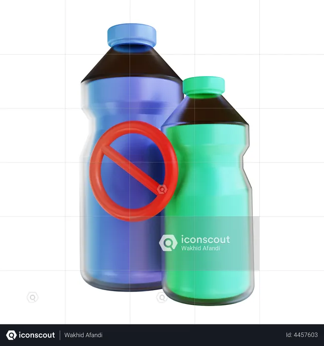 No Plastic Bottle  3D Illustration