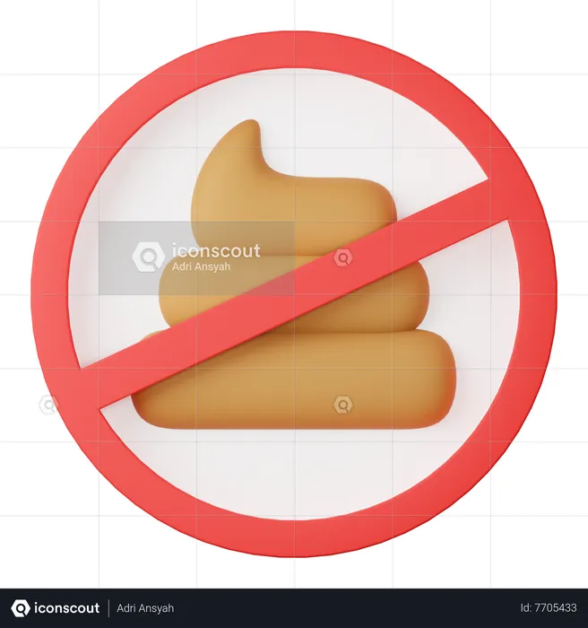 No poop  3D Icon