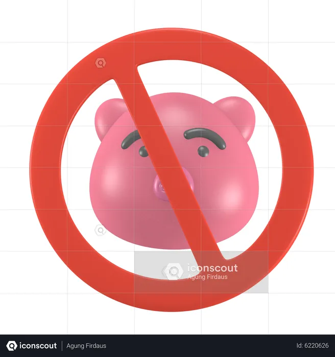 豚肉なし  3D Icon