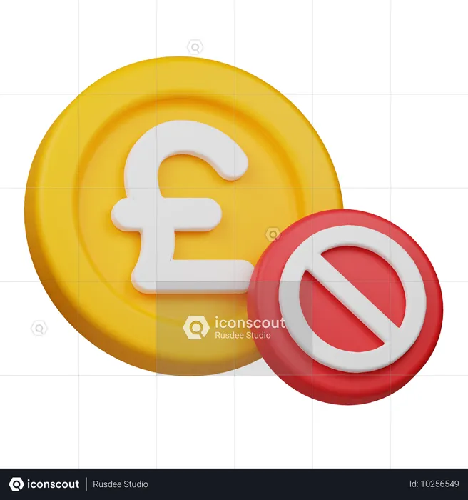 No Pound Coin  3D Icon