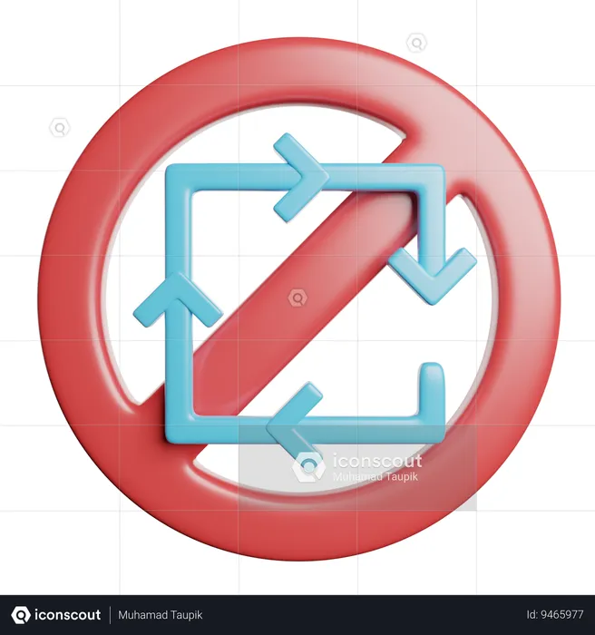 No Recyclable  3D Icon
