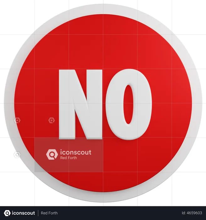No Red Button  3D Illustration