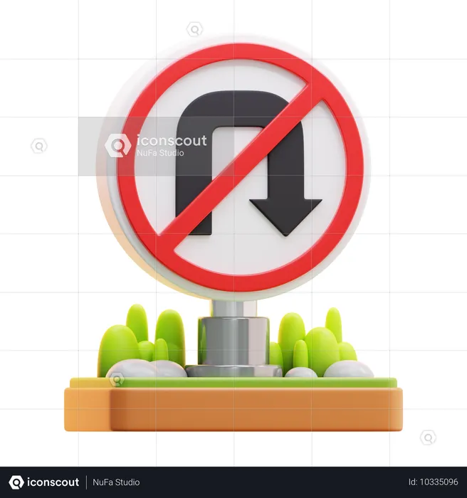 No right turn  3D Icon