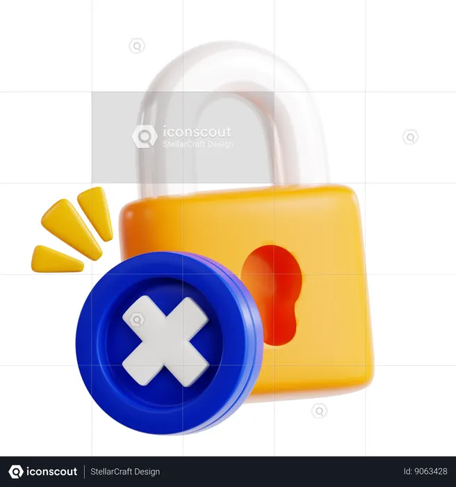 No Security  3D Icon