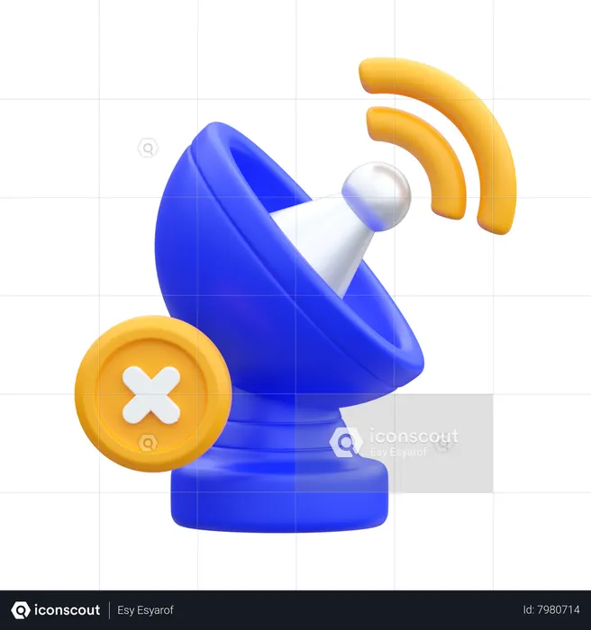 No Signal 3D Icon download in PNG, OBJ or Blend format