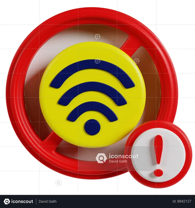 No Signal Alert  3D Icon
