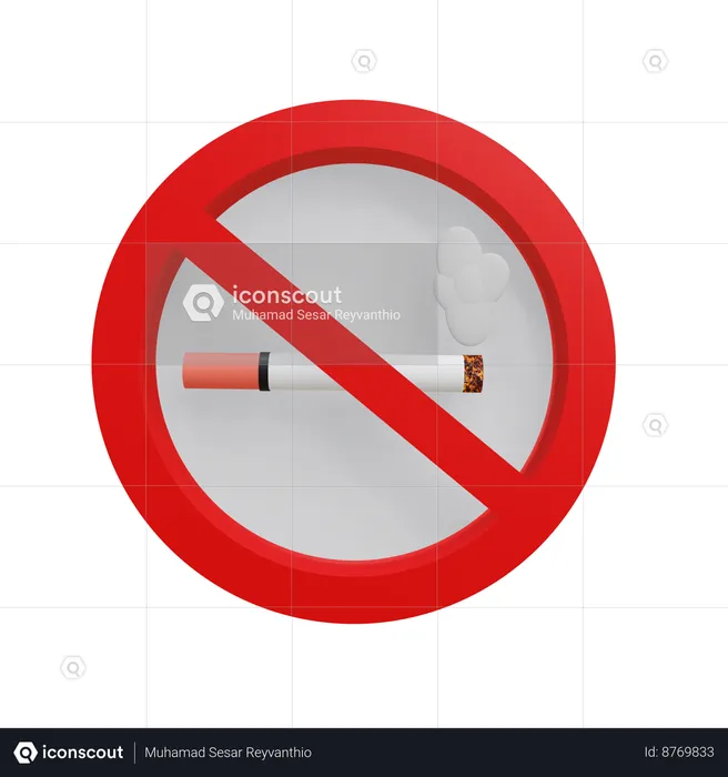 No Smoking At A Library  3D Icon