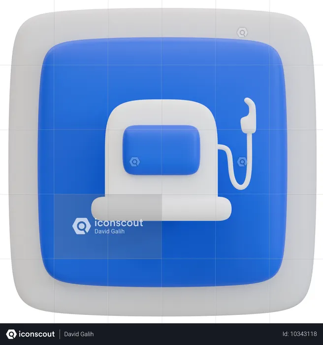 No Smoking Gas Station Sign  3D Icon
