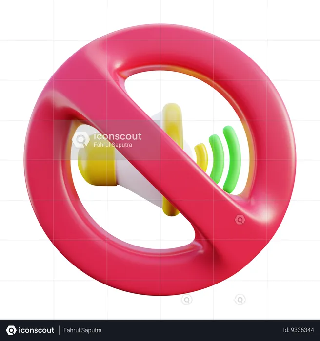 No Sound Sign  3D Icon