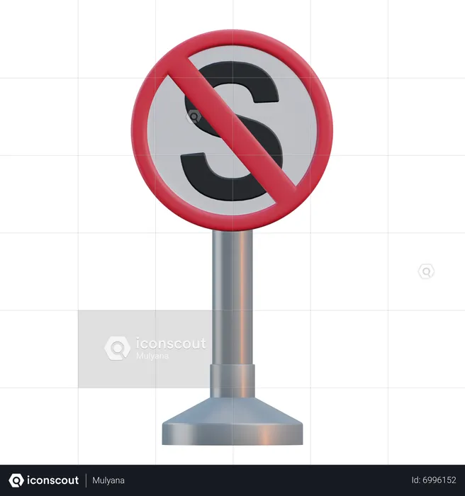 No Stop Sign  3D Icon