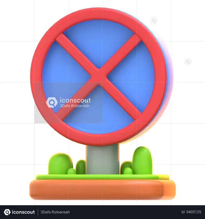No Stopping Sign  3D Icon