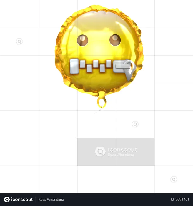 No Talk Emoji Balloons  3D Icon