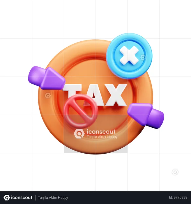 No Tax  3D Icon