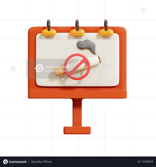 No Tobacco Billboard  3D Icon