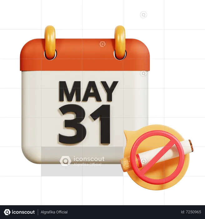 No Tobacco Calendar  3D Icon