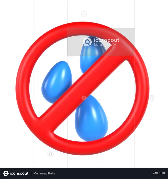No Wasteful Water  3D Icon