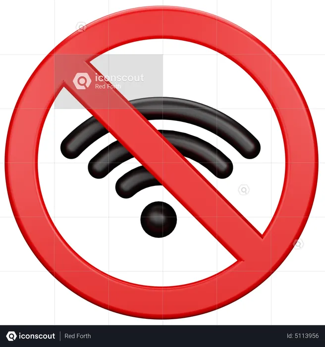 No Wifi Signal  3D Icon