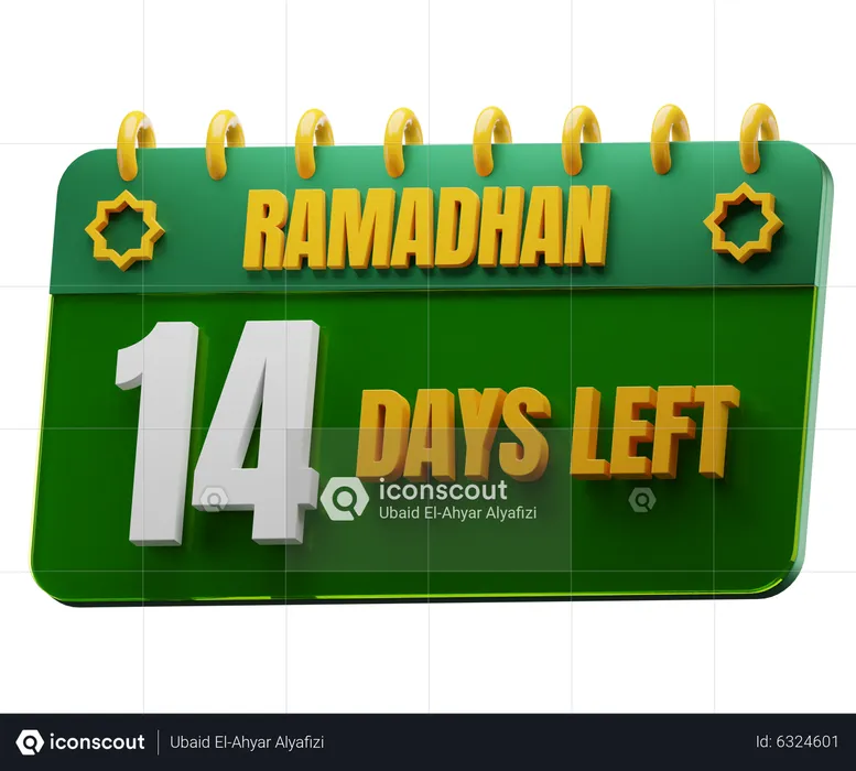 Noch 14 Tage bis zum Ramadan  3D Icon