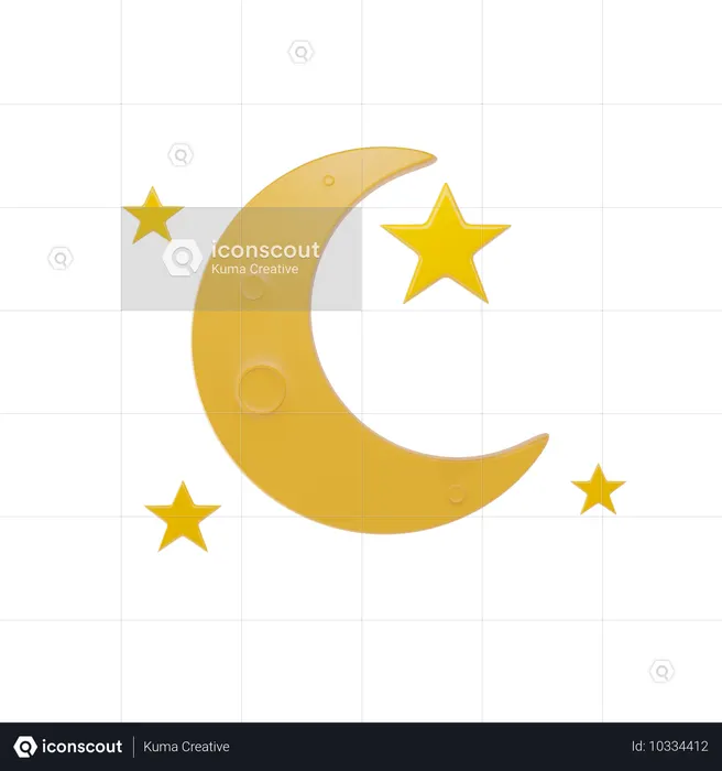 Noche de luna  3D Icon
