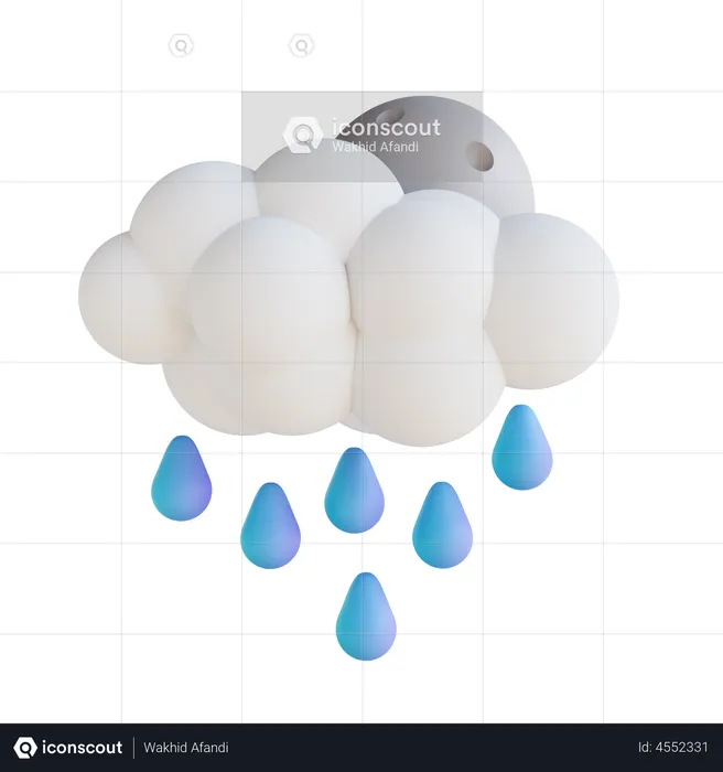 Lluvia nocturna  3D Illustration