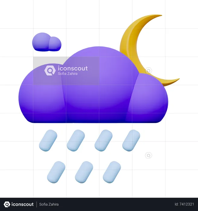 Lluvia nocturna  3D Icon