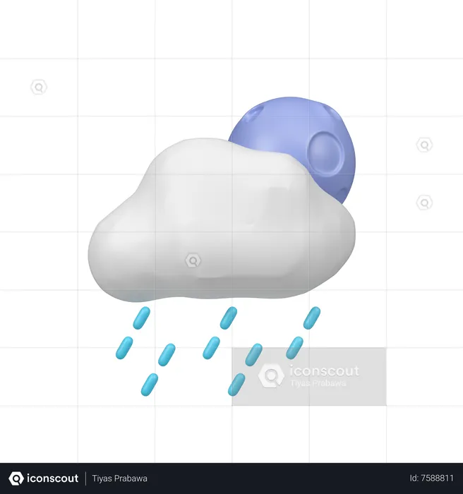 Noche lluviosa  3D Icon
