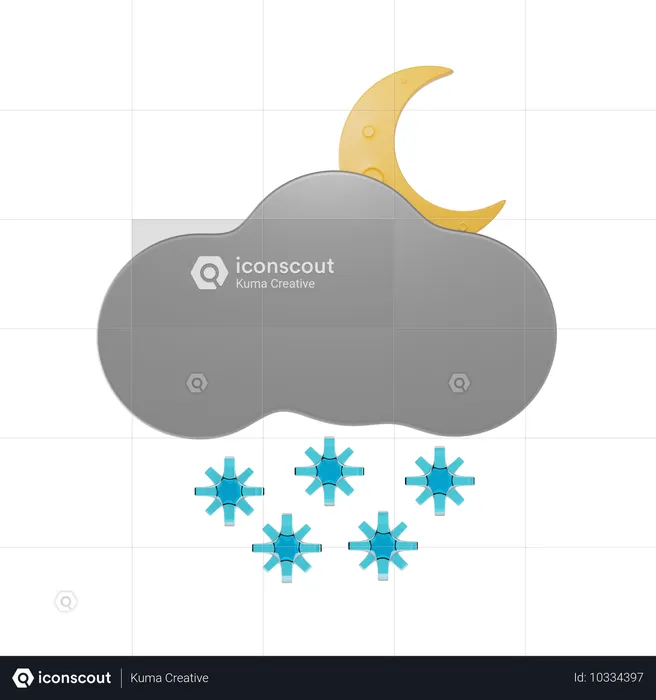 Noche nevada  3D Icon