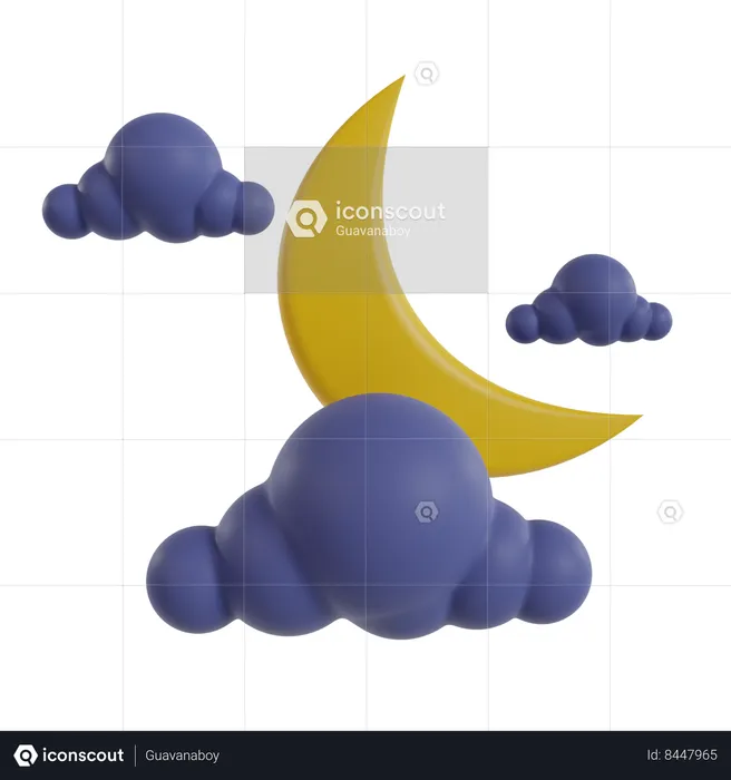 Noche nublada  3D Icon