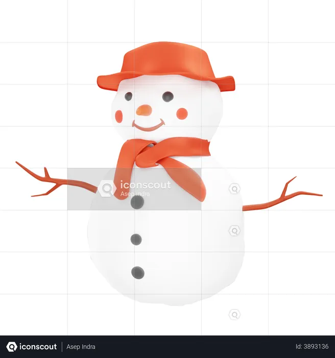 Bonhomme de neige de Noël  3D Illustration