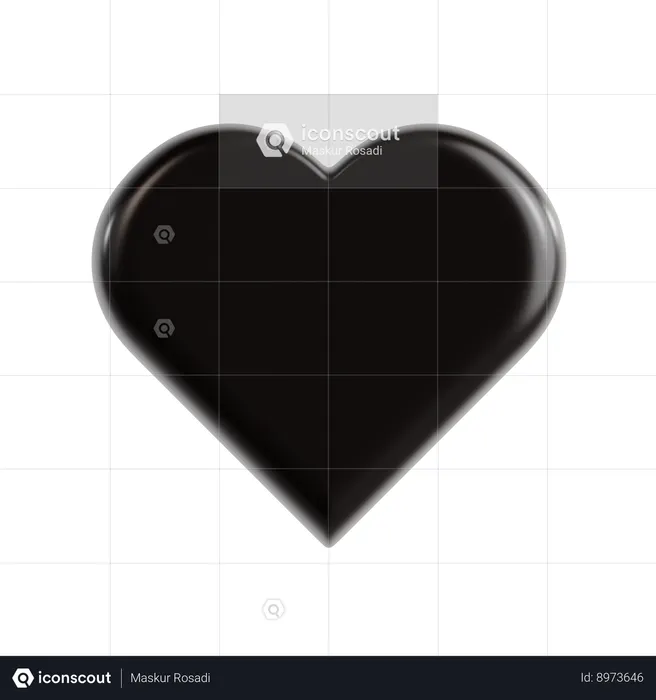 Emoji d'amour noir Emoji 3D Icon