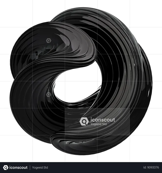 Forme ronde noire  3D Icon