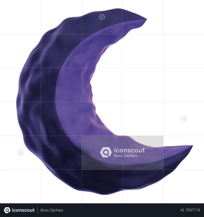 Noite de lua crescente  3D Icon