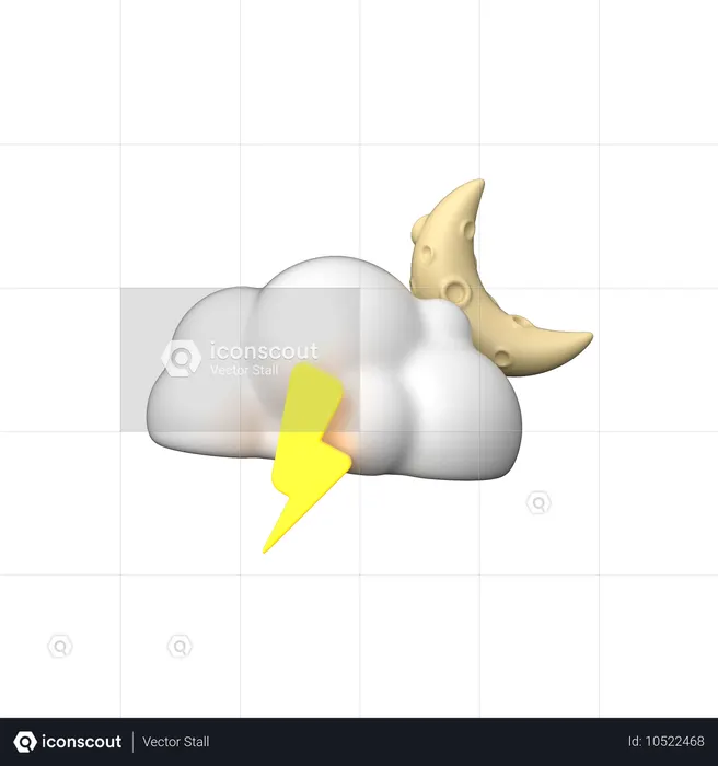 Noite de trovão  3D Icon