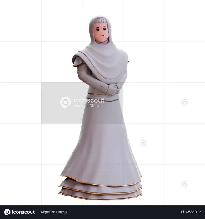 Noiva muçulmana em pé  3D Icon