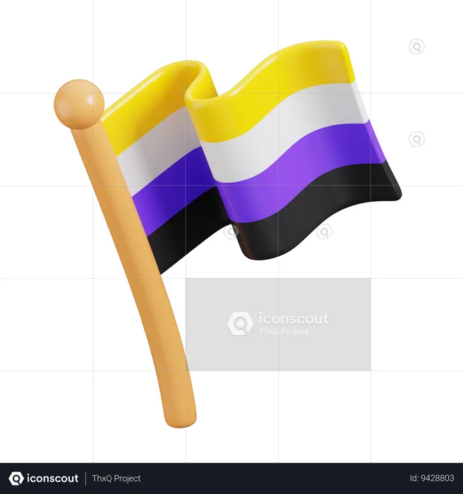 Nonbinary Flag  3D Icon