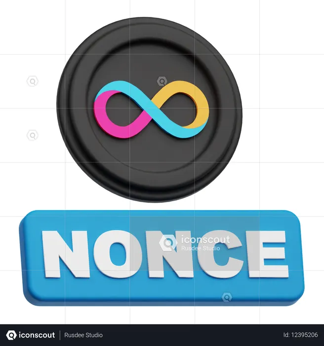 인터넷 컴퓨터 nonce  3D Icon