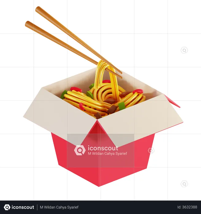Noodle Box  3D Illustration
