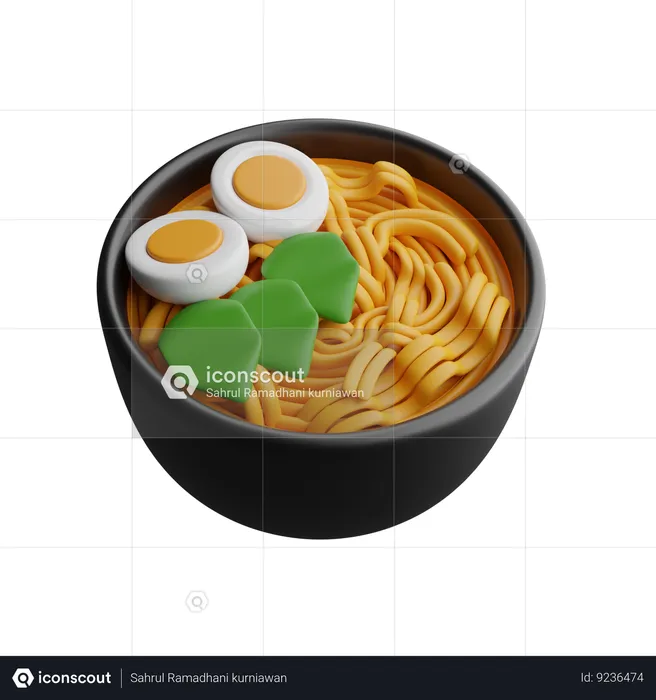 Noodle With Egg  3D Icon