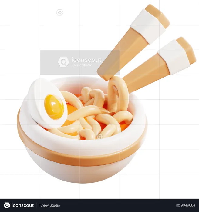 麺  3D Icon