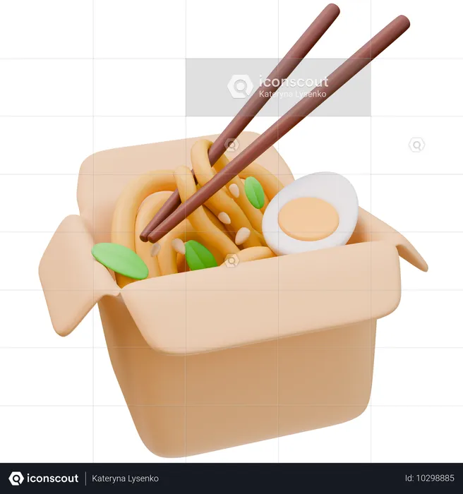 Noodles Box  3D Icon