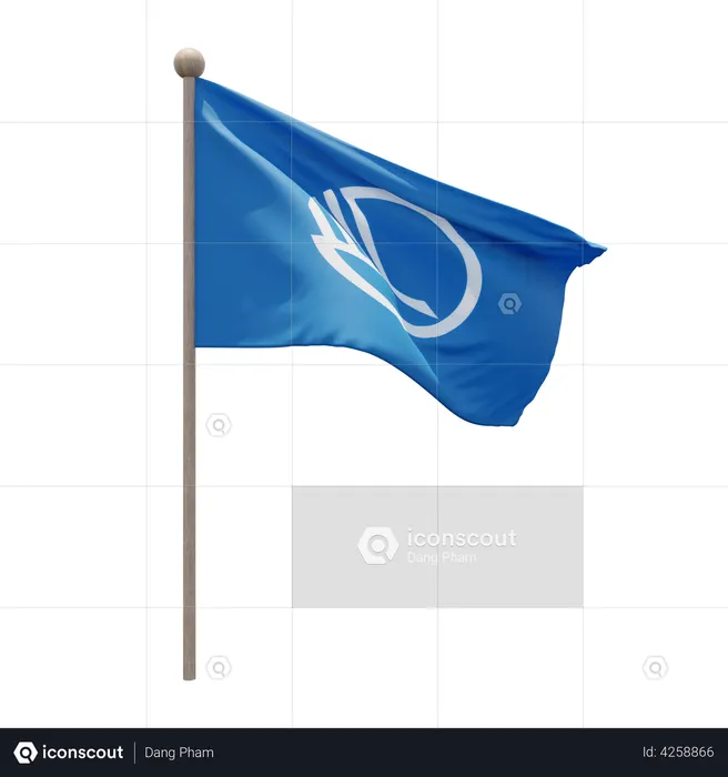 Nordic Council Flagpole Flag 3D Icon