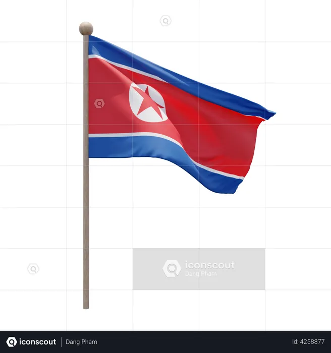 Nordkorea fahnenmast Flag 3D Flag